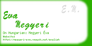 eva megyeri business card